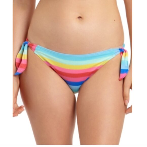 California Waves RAINBOW ROW LUREX Side-Tie Hipster Bikini Swim Bottom US Large - Picture 1 of 1